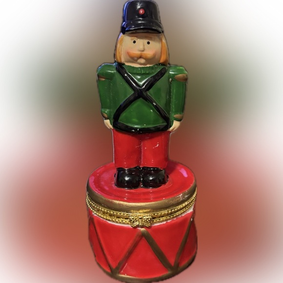 Porcelain Limoge Box nutcracker trinket decor - Picture 1 of 5